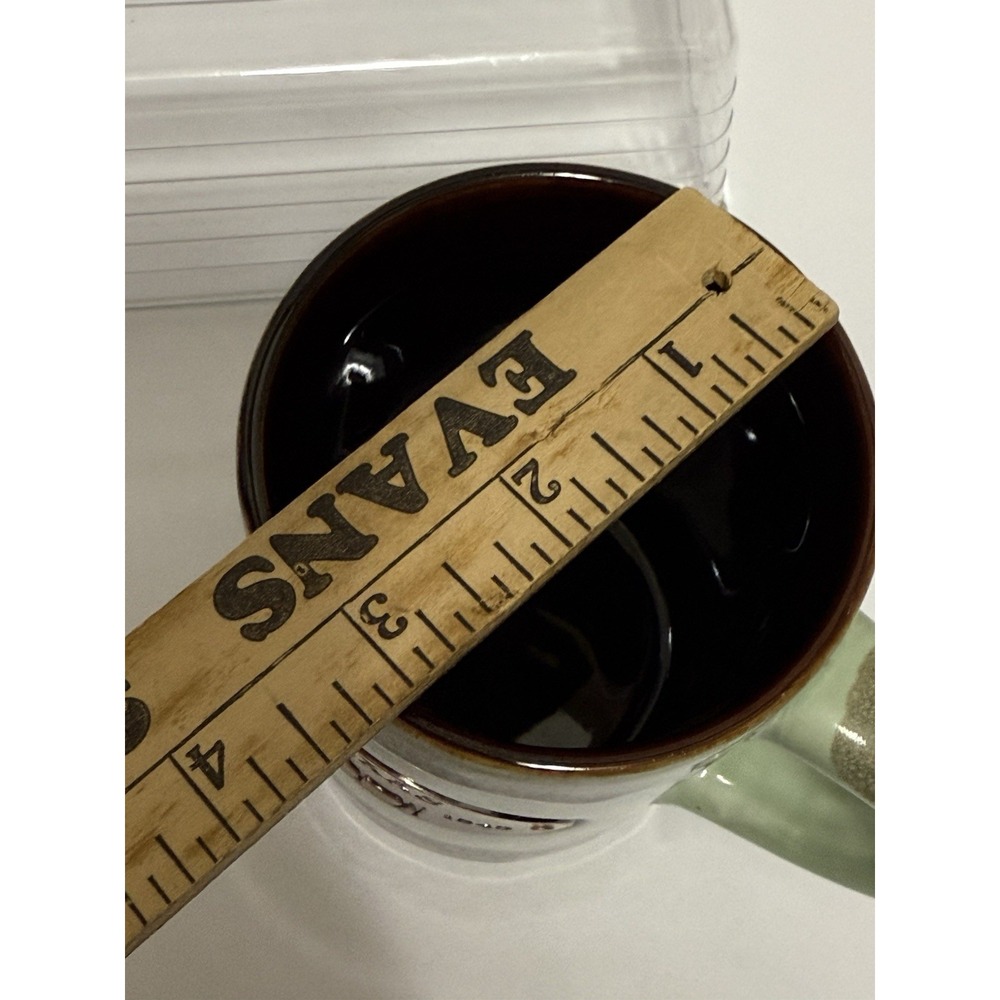Americaware Mug Ceramic with Copper Plate TEXAS Green w/Brown Drip Glaze - Picture 8 of 9